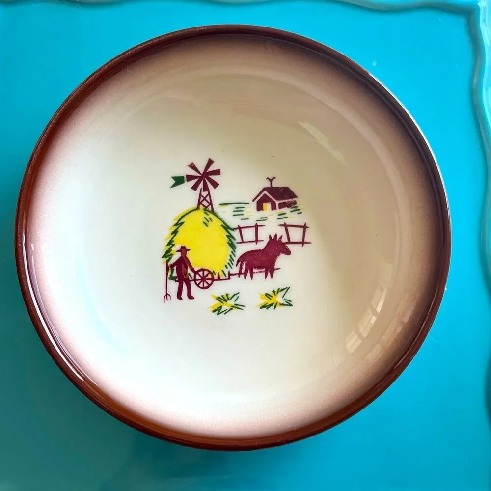 Brock of California Harvest Pattern 6.75” Round Soup Dessert Bowl